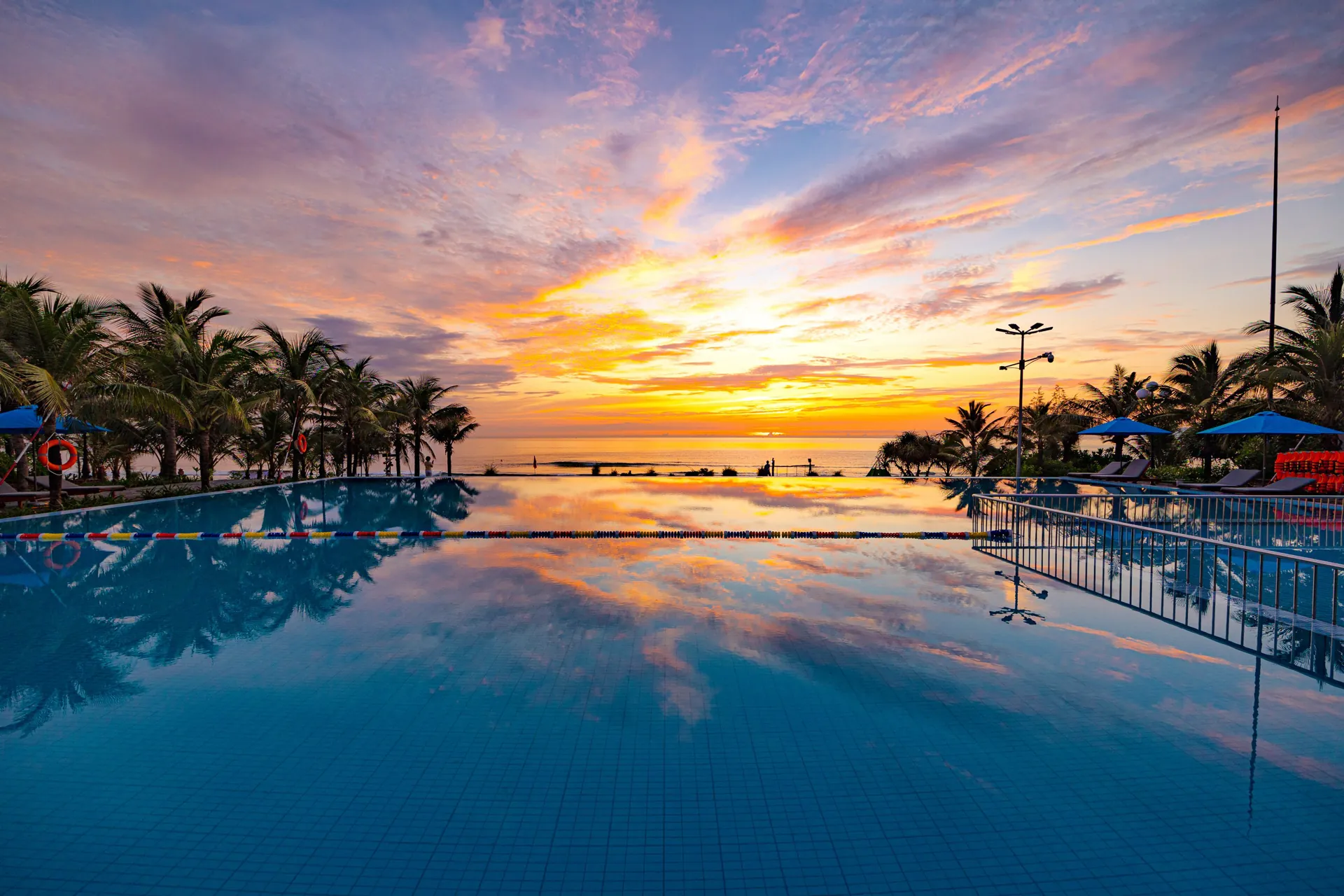 Infinity pool at sunset